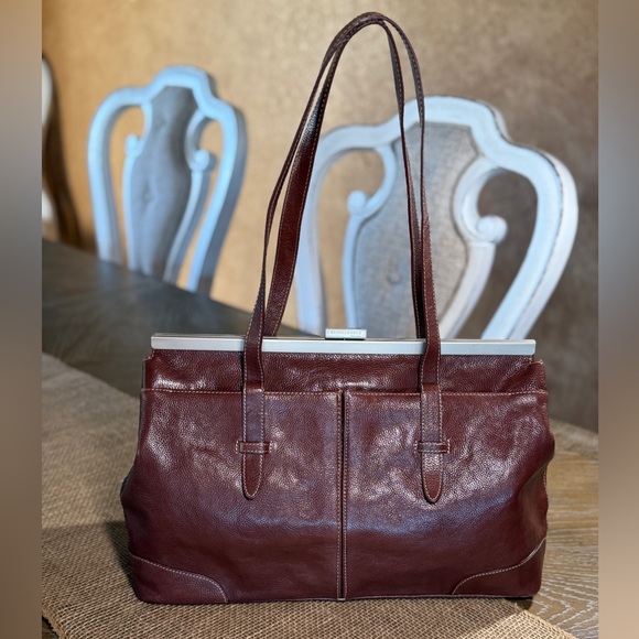 Kenneth Cole New York Brown Leather Shoulder Bag - Picture 2 of 16